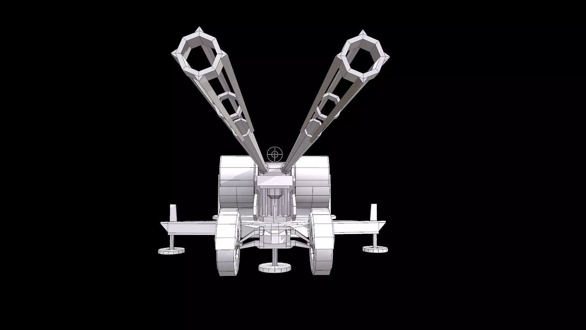 Anti Aircraft Twin gun PG99 Type 90 35mm Low-poly 3D model