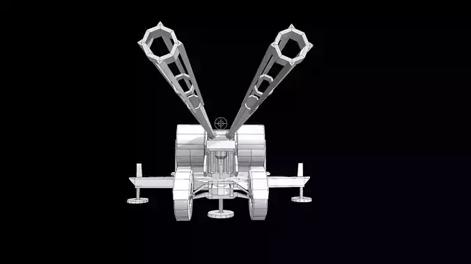 Anti Aircraft Twin gun PG99 Type 90 35mm Low-poly 3D model