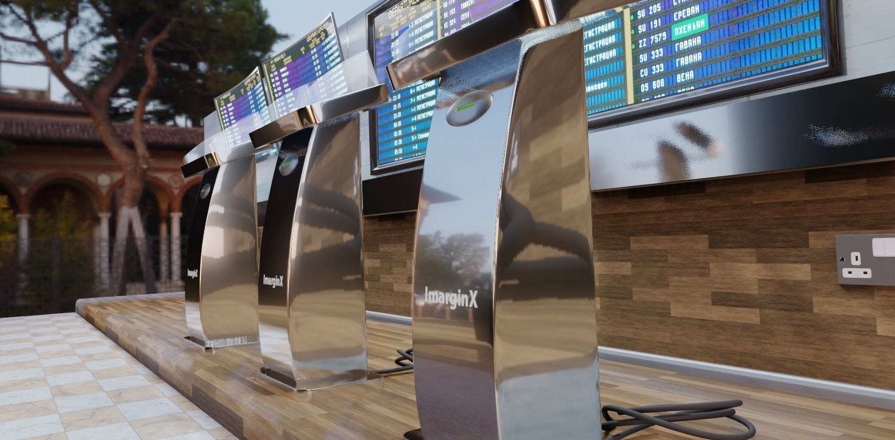 Airport Atm  Low-poly 3D model_4