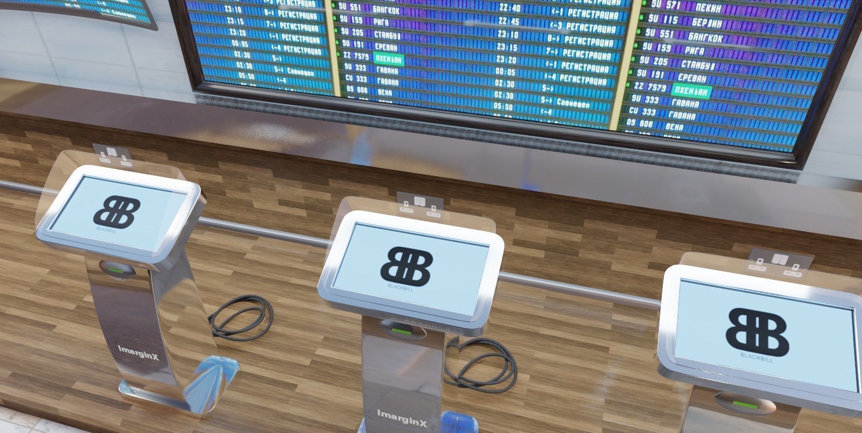 Airport Atm  Low-poly 3D model_13