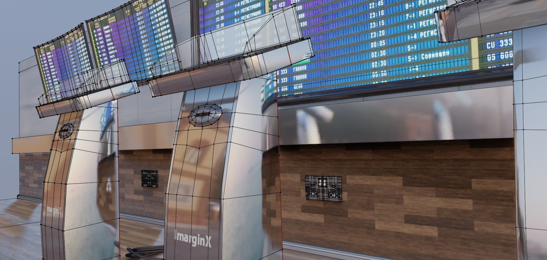 Airport Atm  Low-poly 3D model_12