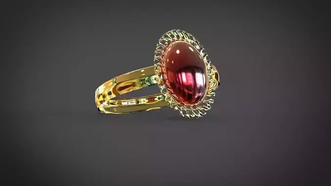 Oval shape gold ring