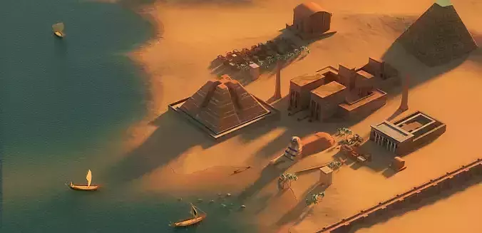 Egypt city-modular prop-PBR Low-poly 3D model