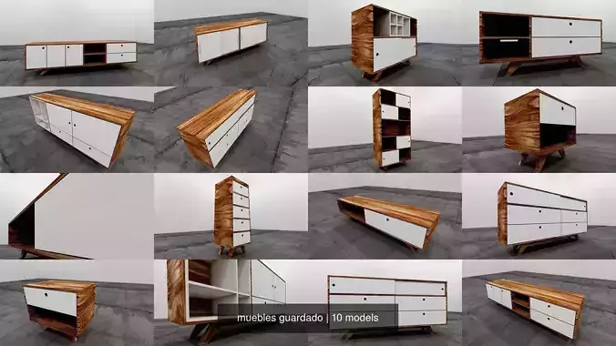 muebles guardado 3D Model Collection