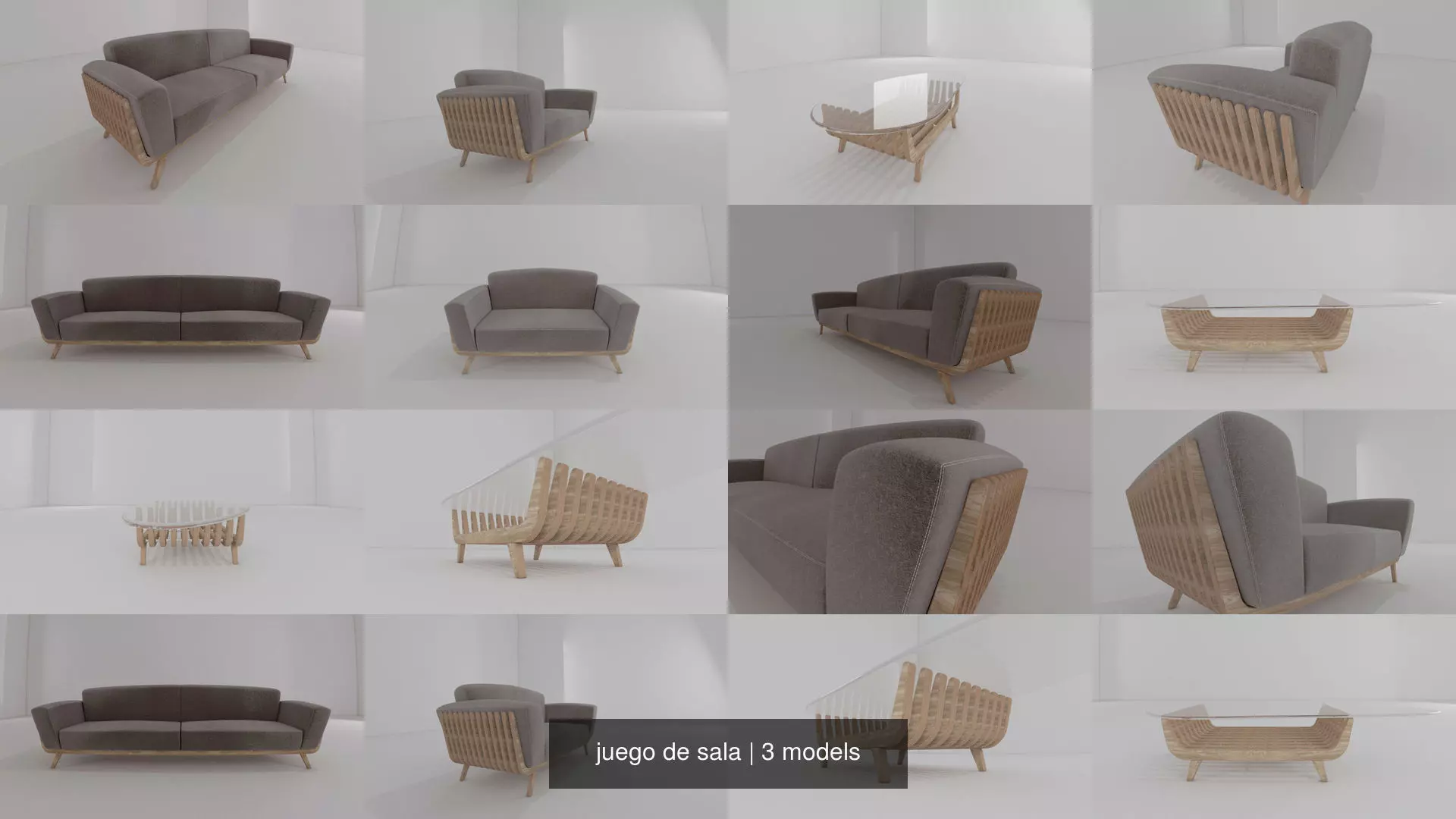 juego de sala 3D Model Collection_0