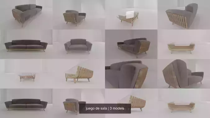 juego de sala 3D Model Collection