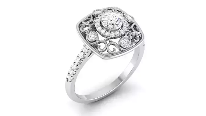 Solitaire ring 3dm stl render detail 3D print model