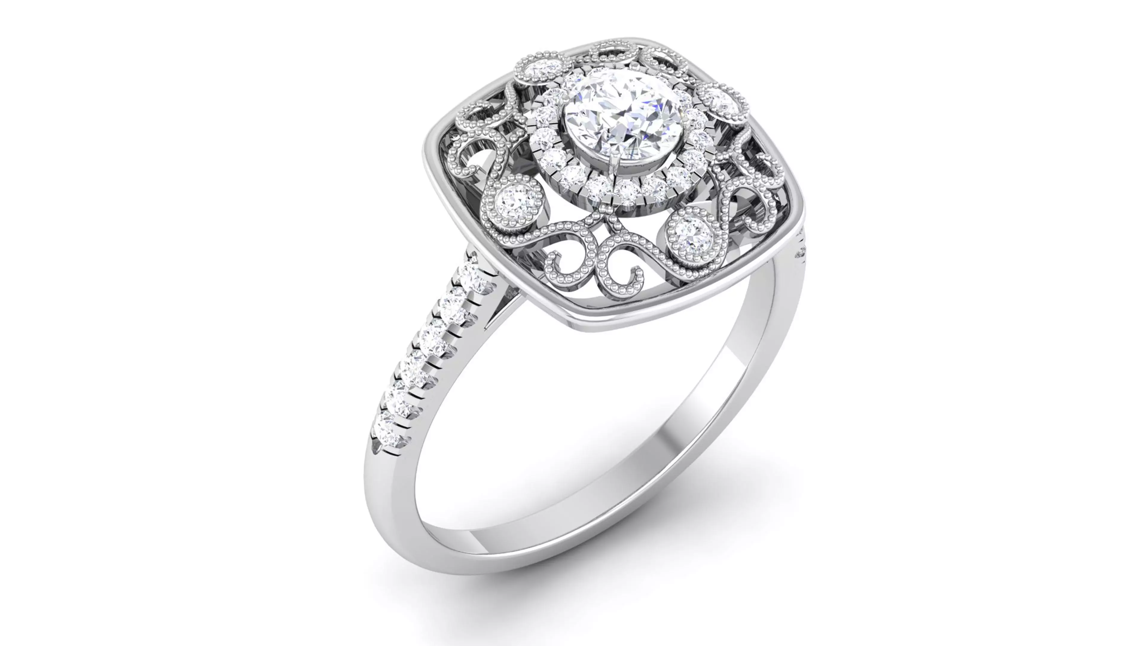 Solitaire ring 3dm stl render detail 3D print model 3D print model_0