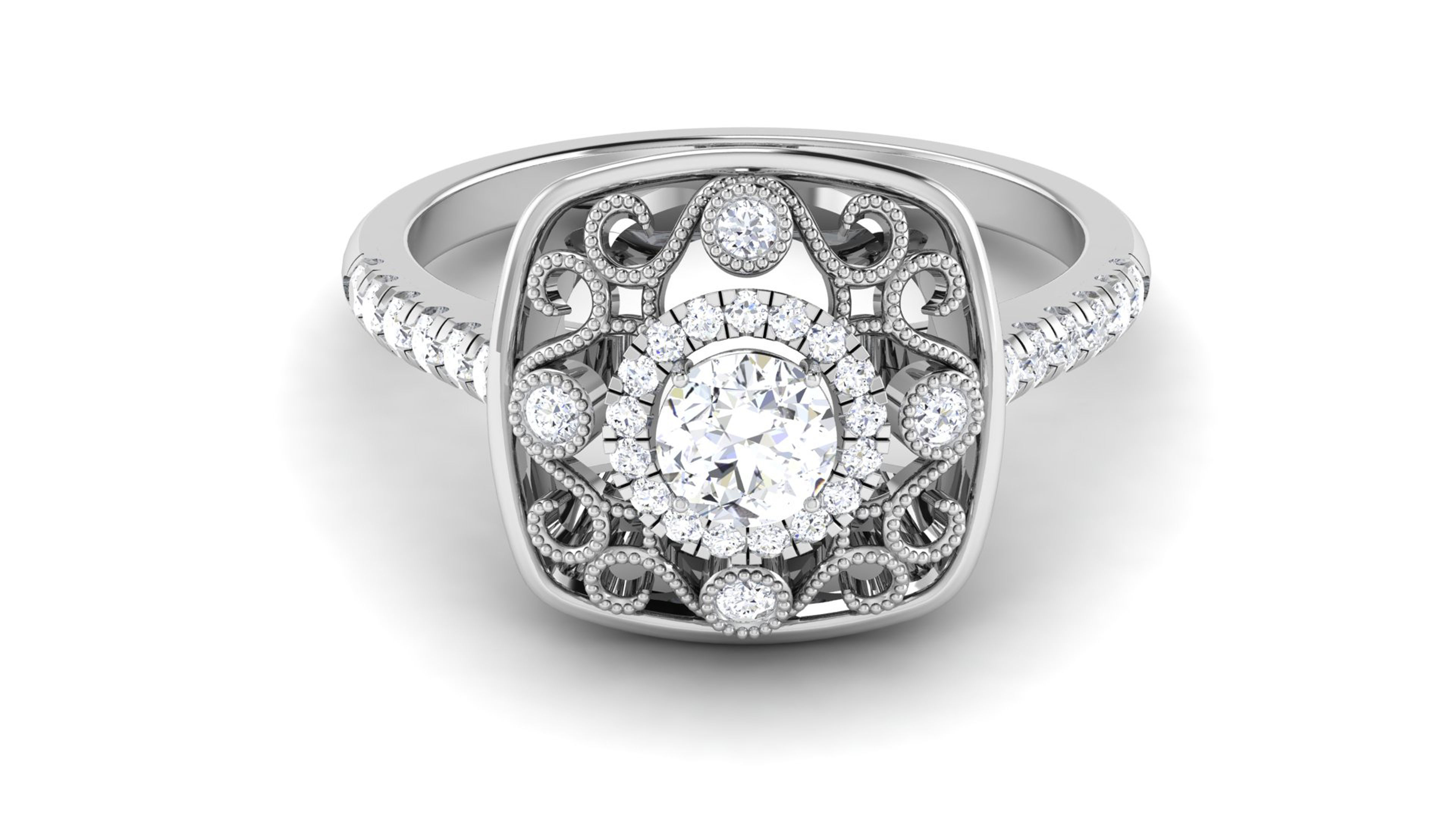 Solitaire ring 3dm stl render detail 3D print model 3D print model_9