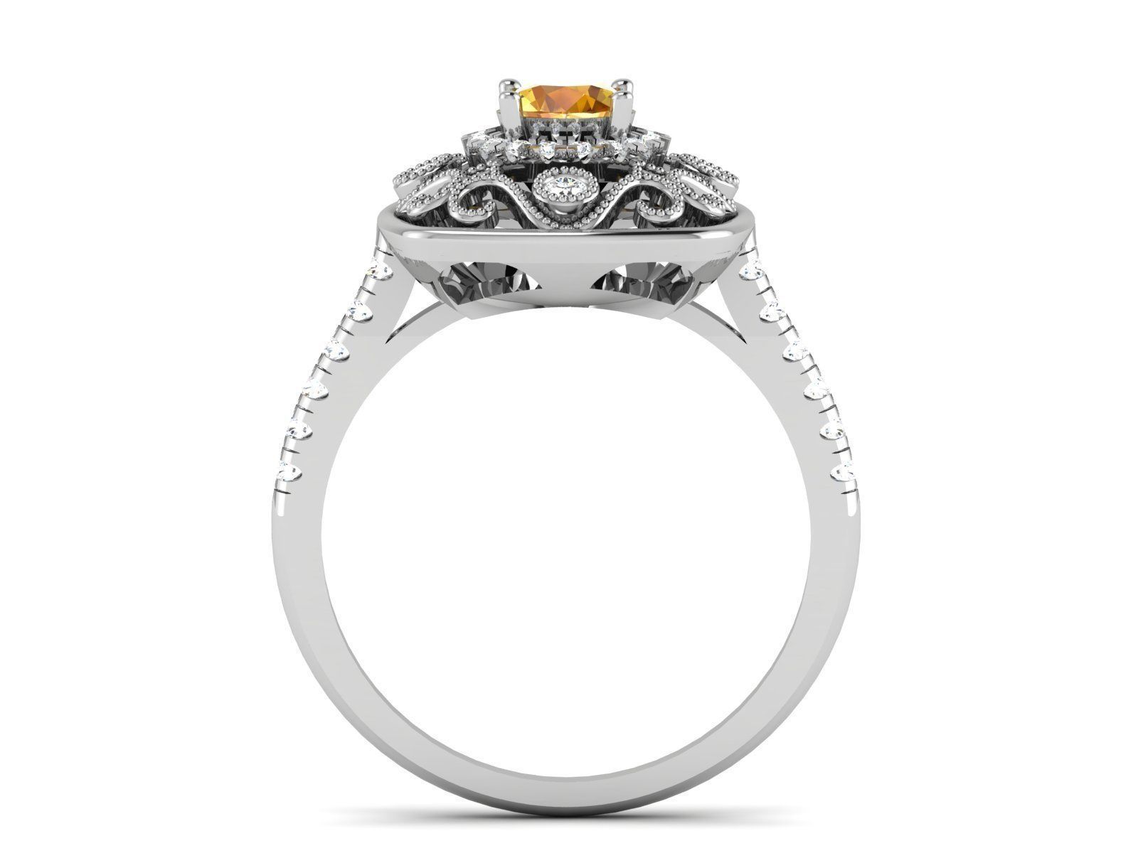 Solitaire ring 3dm stl render detail 3D print model 3D print model_3