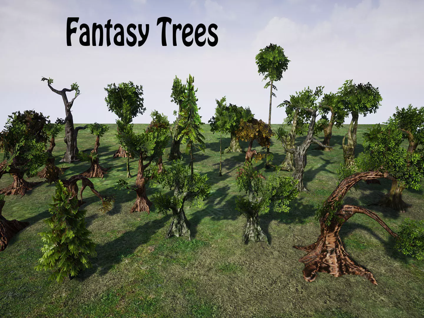 Fantasy Trees for UNREAL Low-poly 3D model