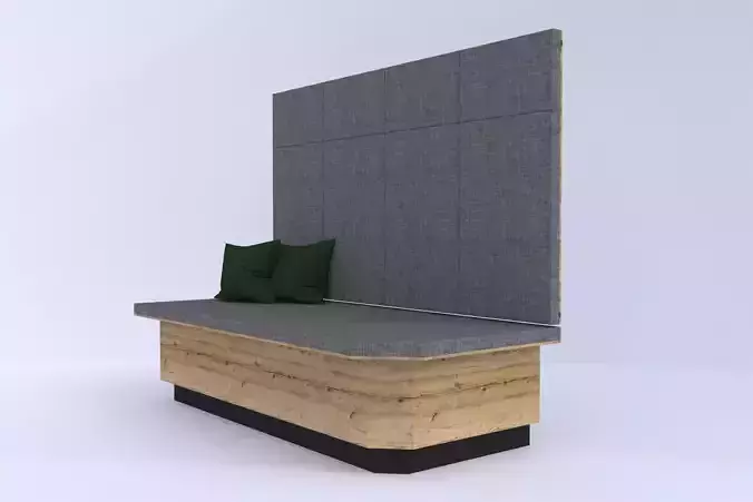 Bench with raised back