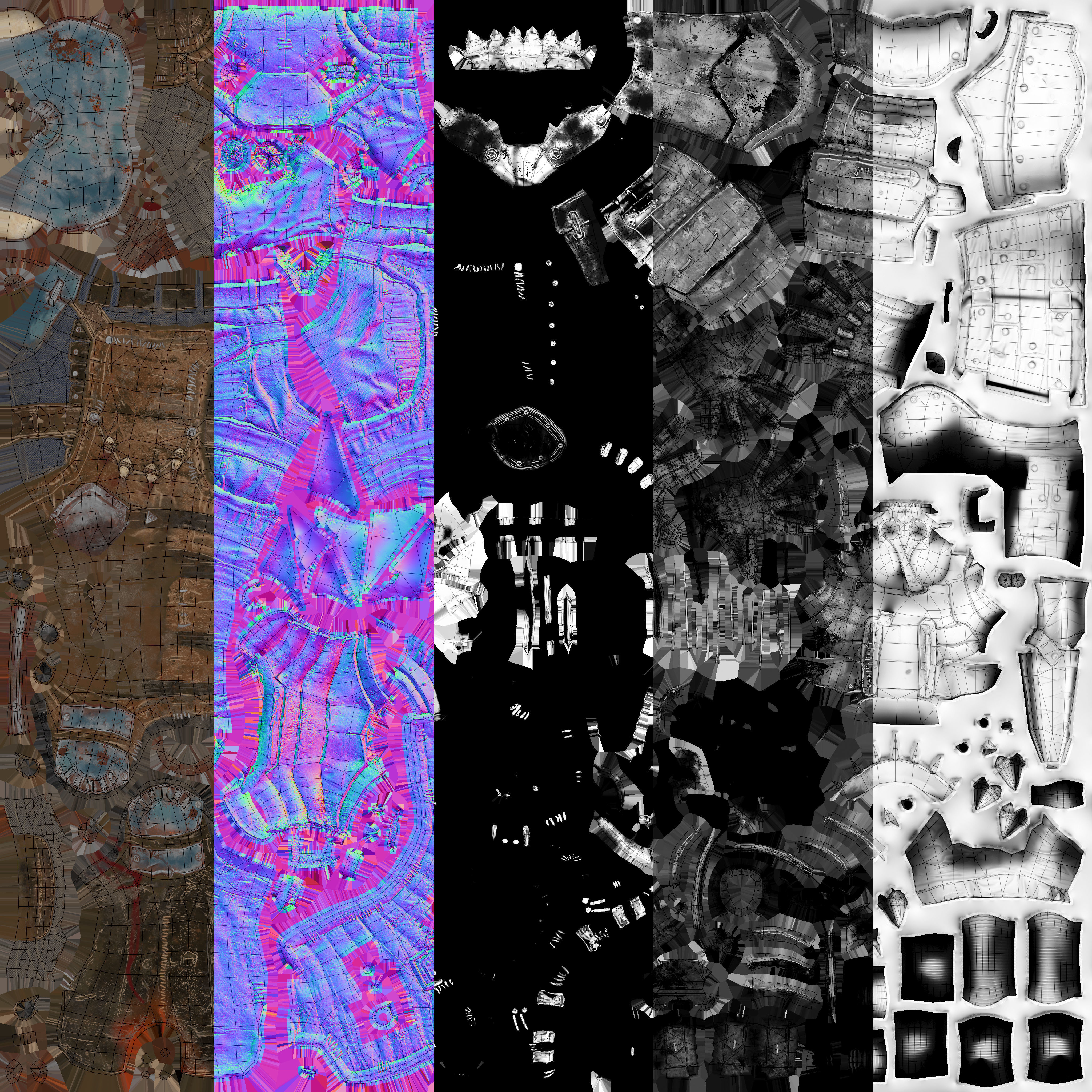 Skull armor 5 Low-poly 3D model_11