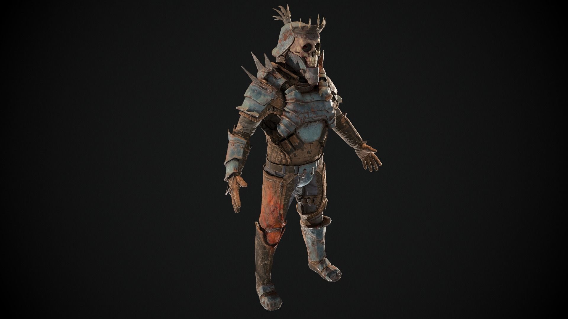 Skull armor 5 Low-poly 3D model_2