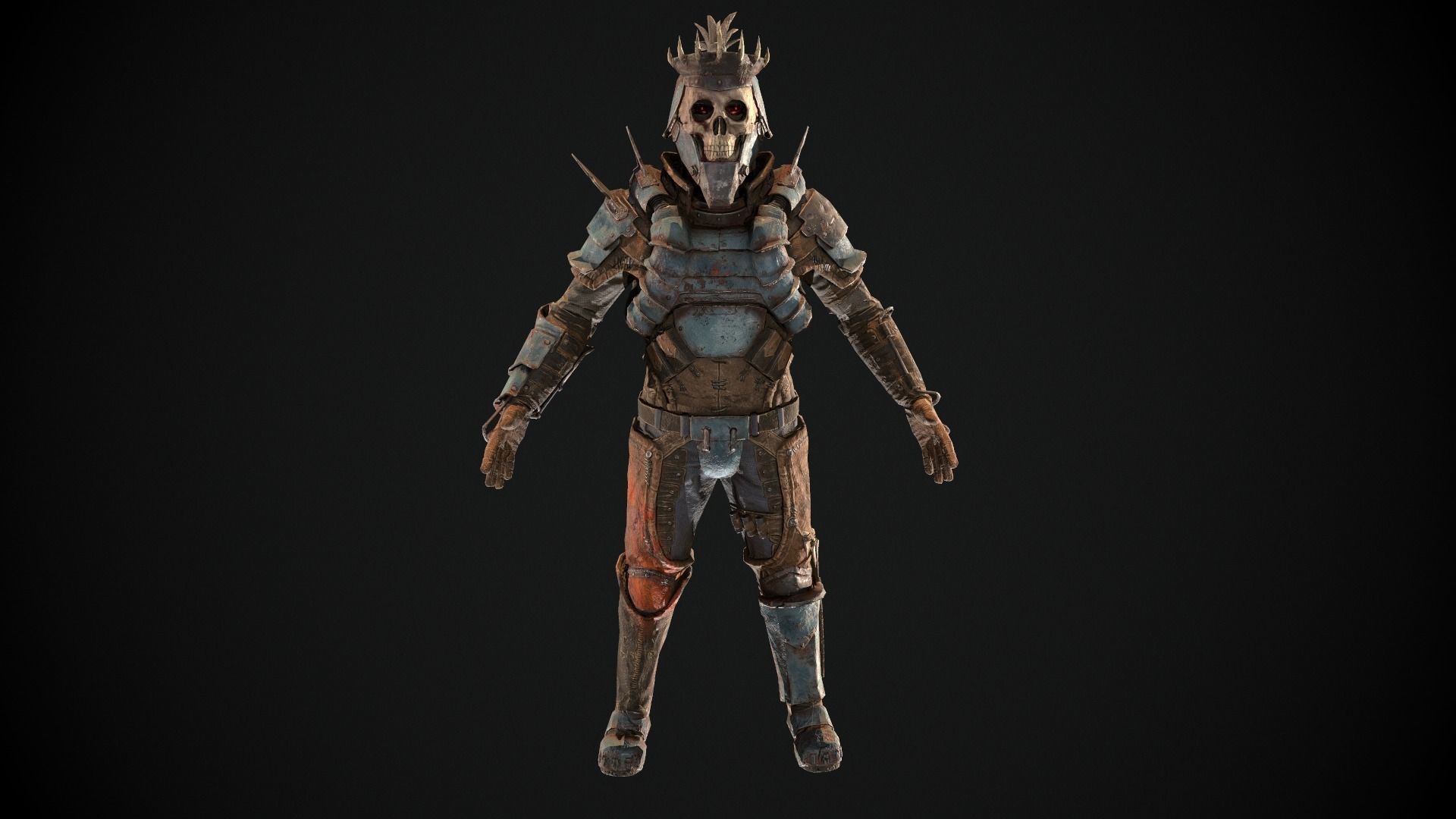 Skull armor 5 Low-poly 3D model_5