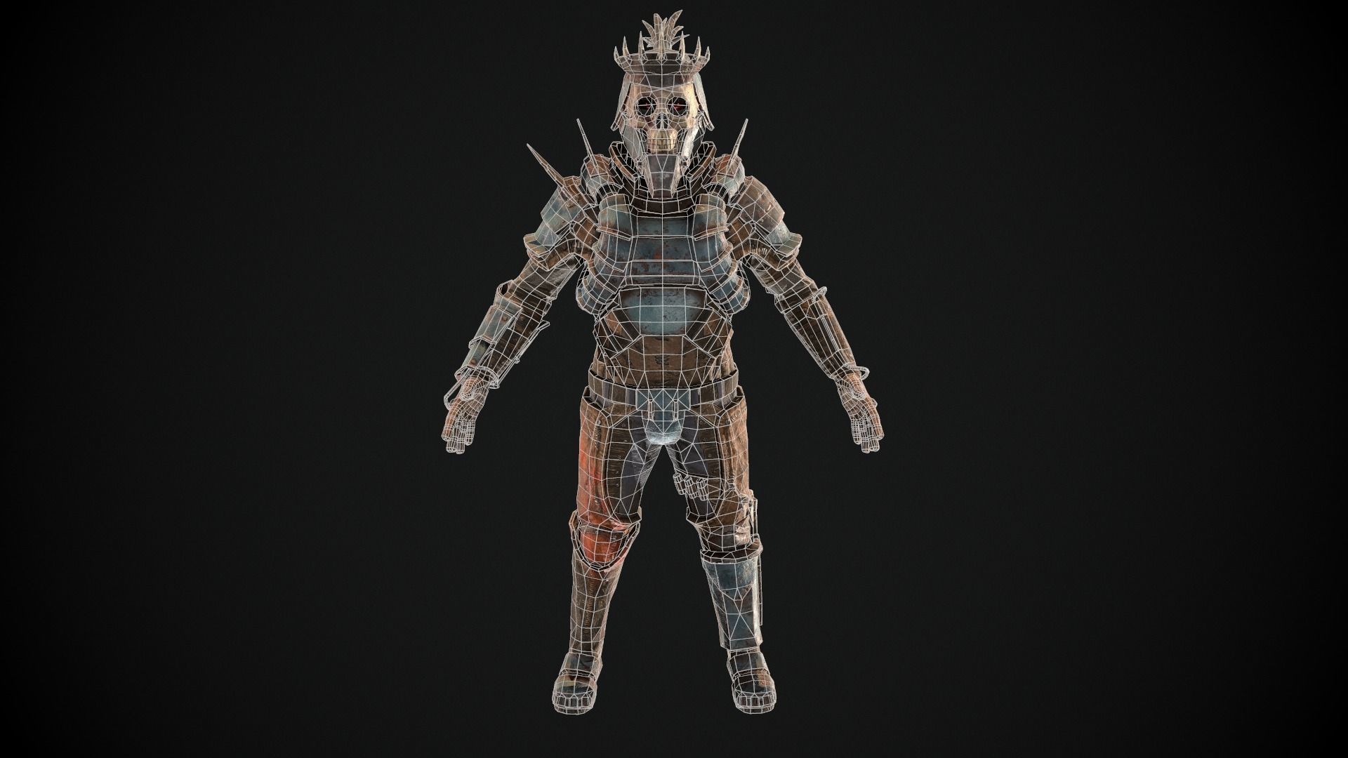 Skull armor 5 Low-poly 3D model_9