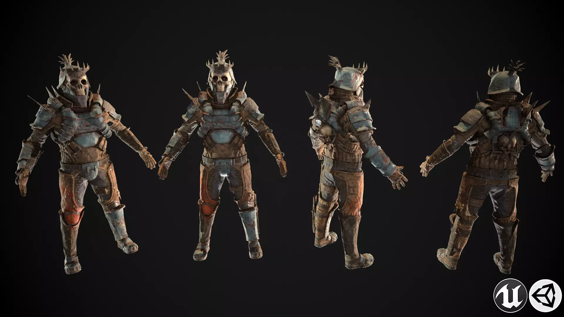 Skull armor 5 Low-poly 3D model_0