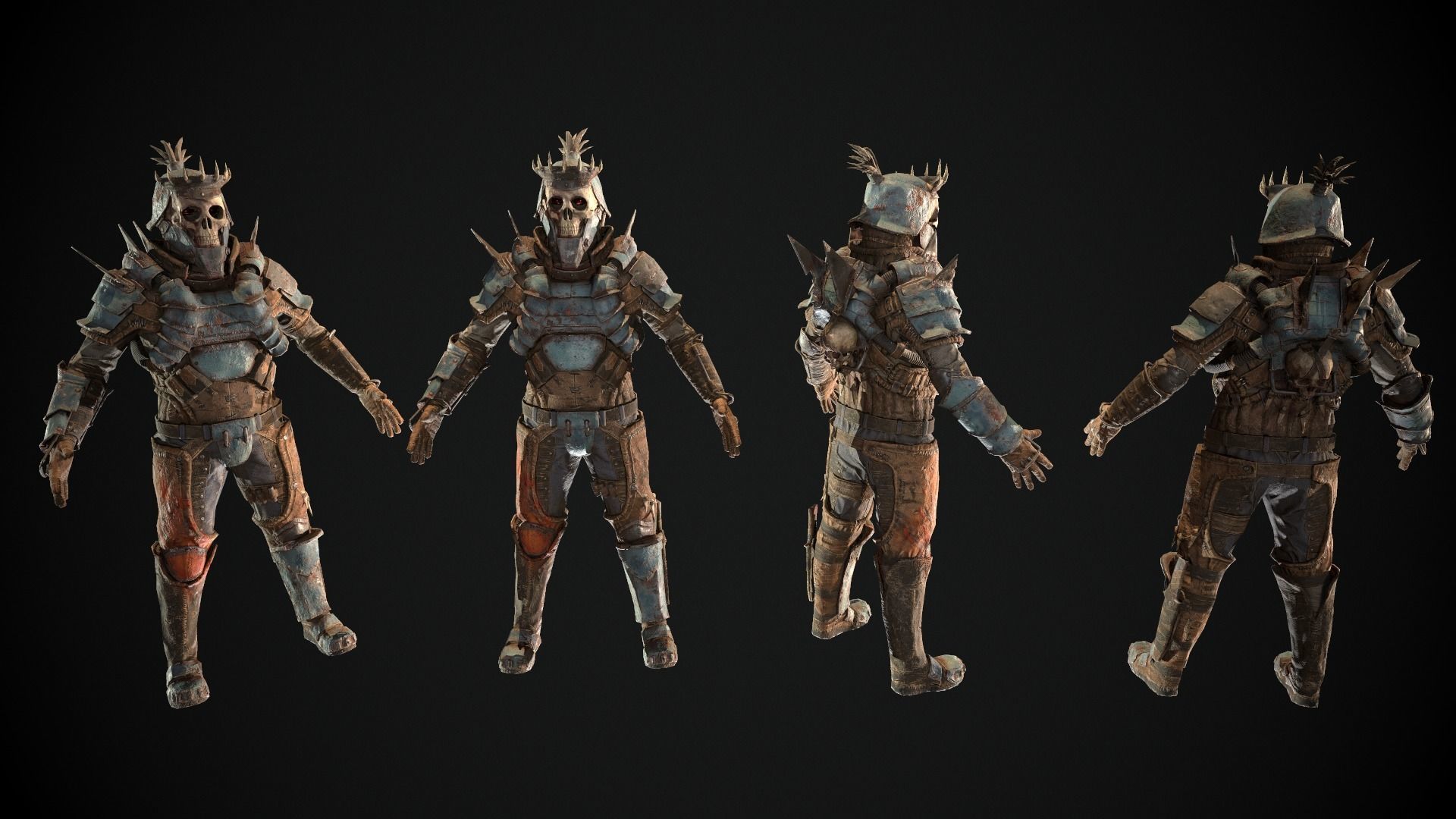 Skull armor 5 Low-poly 3D model_6