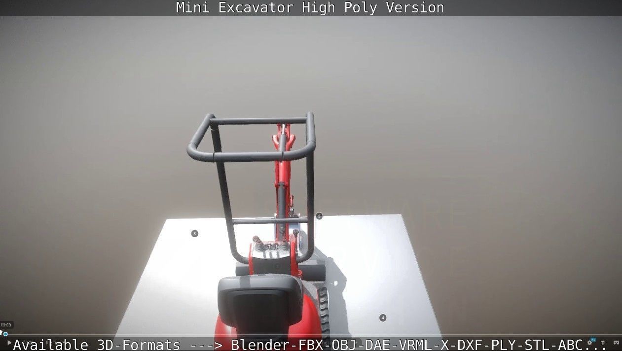 Mini-Excavator and Components  3D Model Collection_32