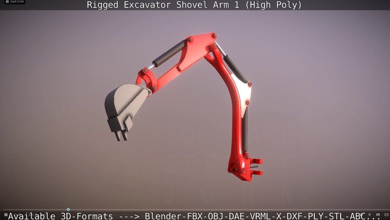 Mini-Excavator and Components  3D Model Collection_61