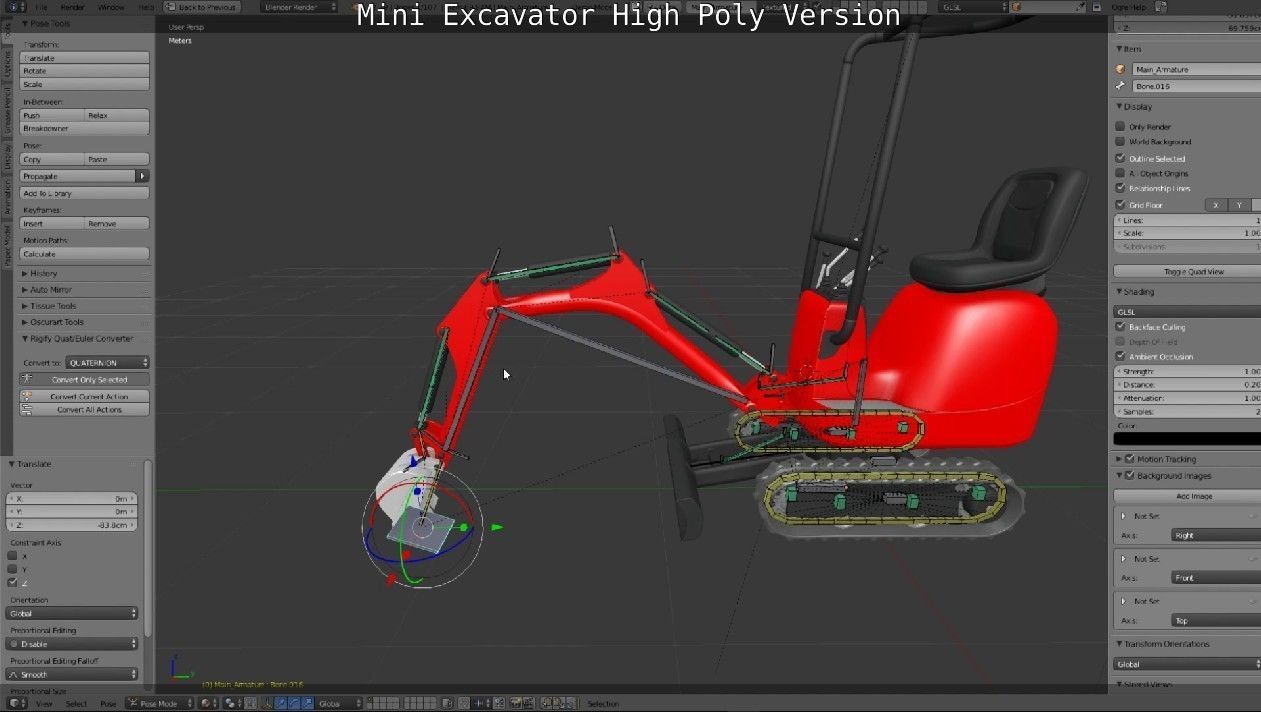 Mini-Excavator and Components  3D Model Collection_29
