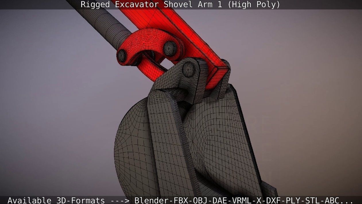 Mini-Excavator and Components  3D Model Collection_63