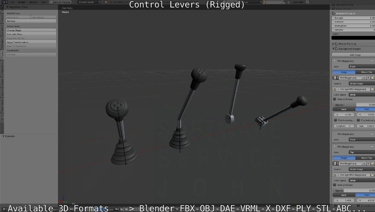 Mini-Excavator and Components  3D Model Collection_65
