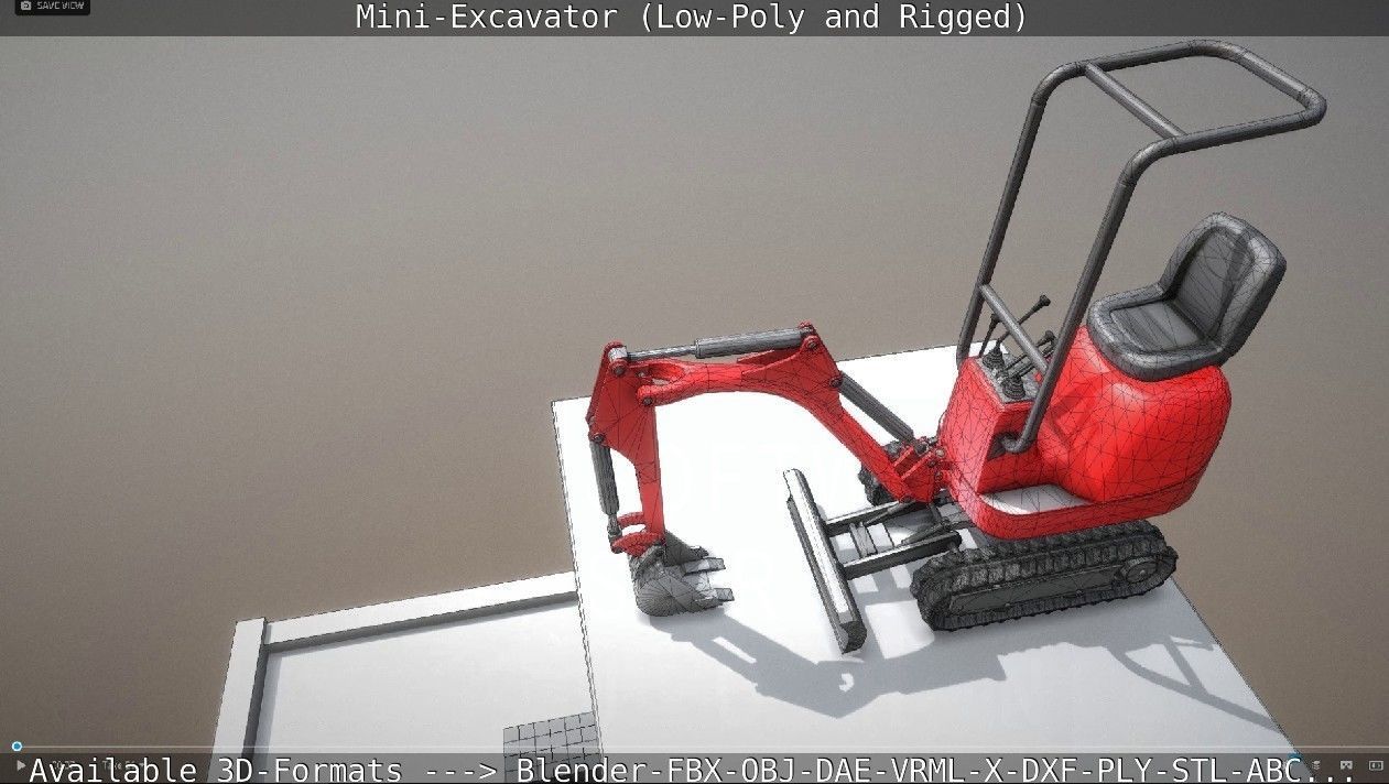 Mini-Excavator and Components  3D Model Collection_40