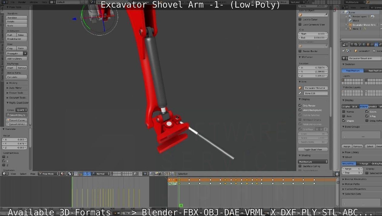 Mini-Excavator and Components  3D Model Collection_48