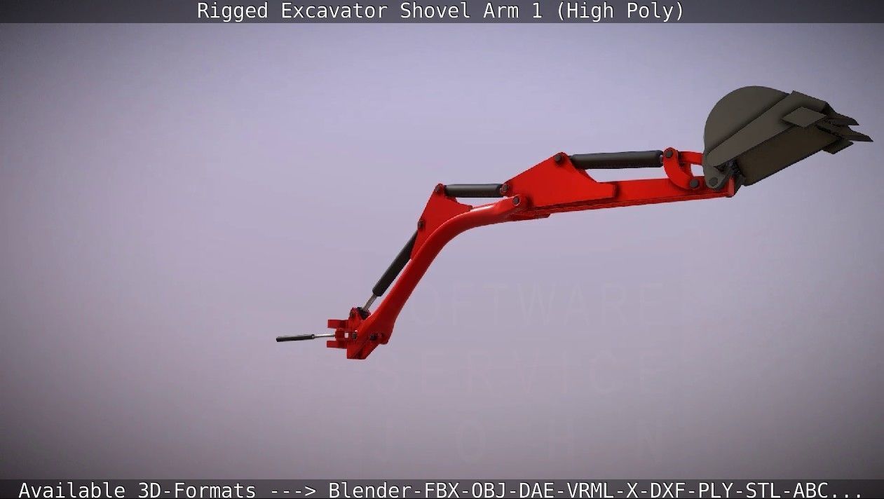 Mini-Excavator and Components  3D Model Collection_59
