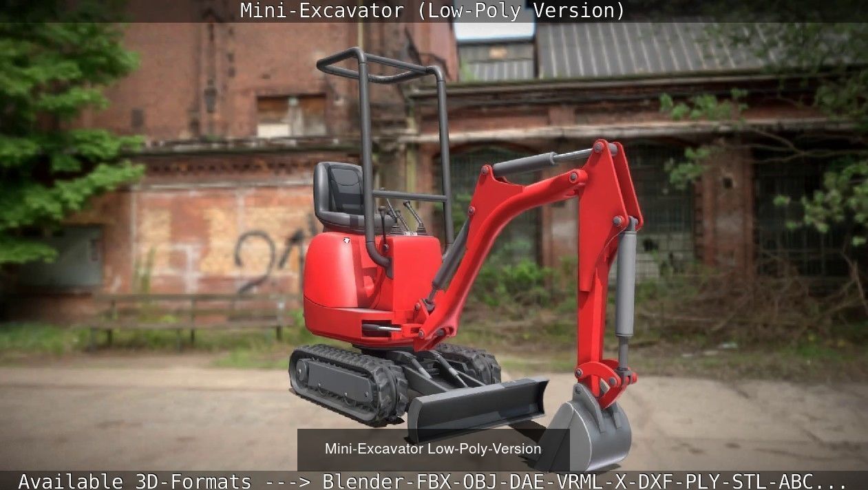 Mini-Excavator and Components  3D Model Collection_15