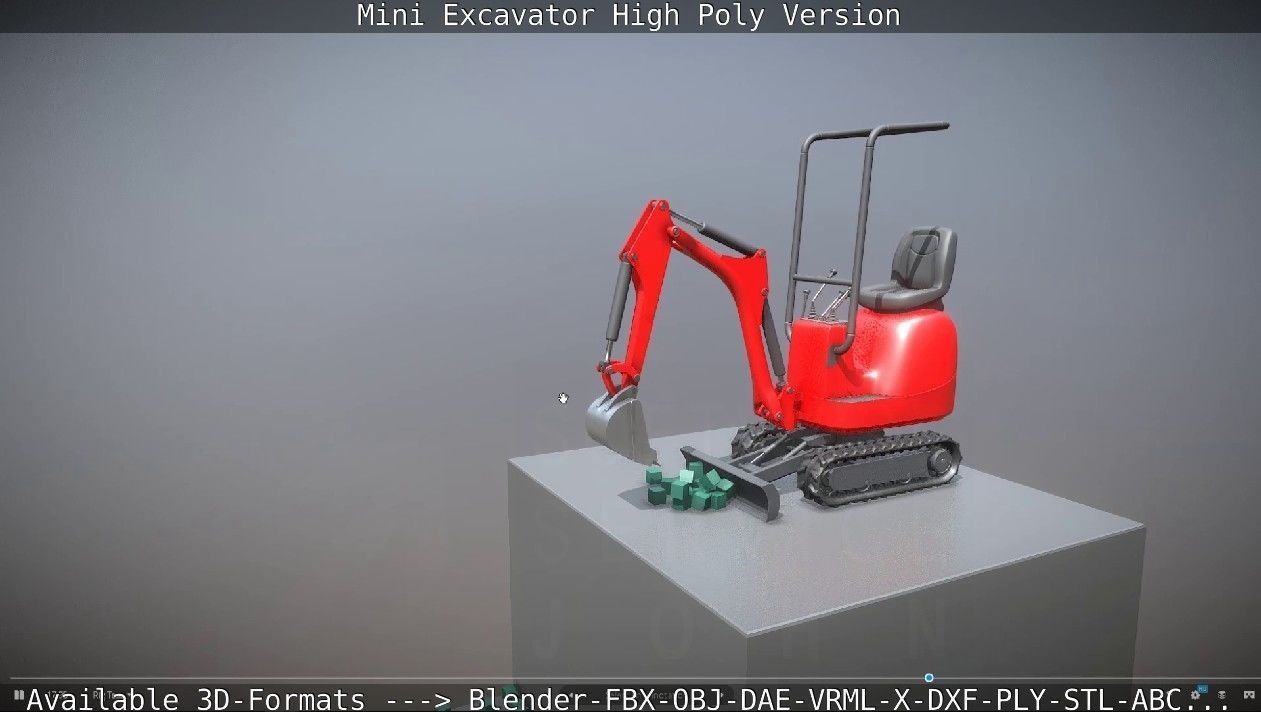 Mini-Excavator and Components  3D Model Collection_37