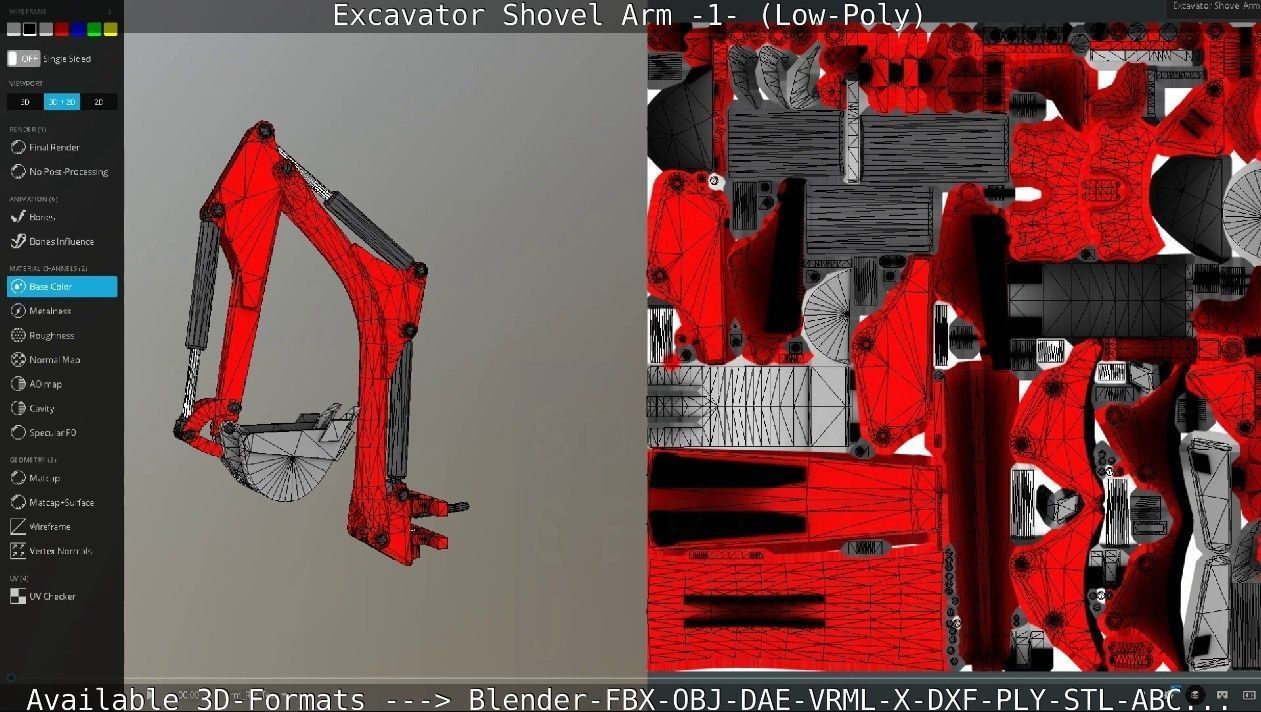 Mini-Excavator and Components  3D Model Collection_52