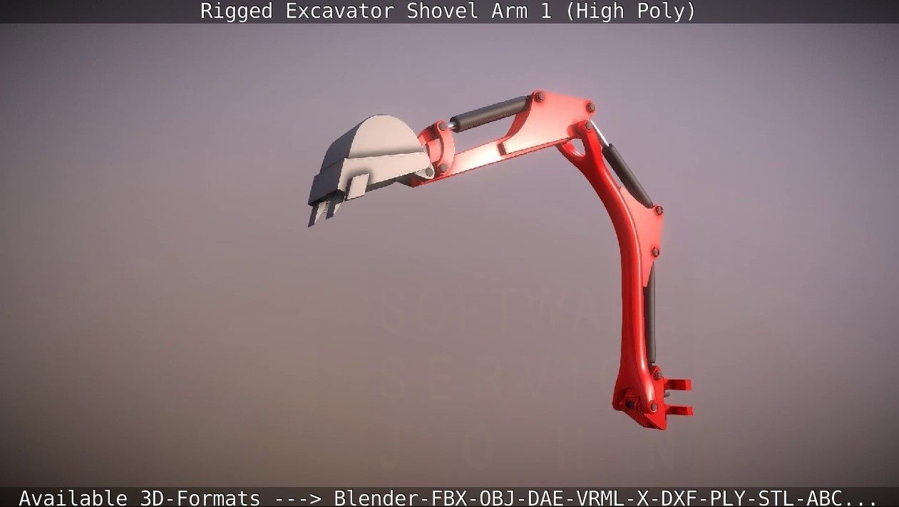 Mini-Excavator and Components  3D Model Collection_58