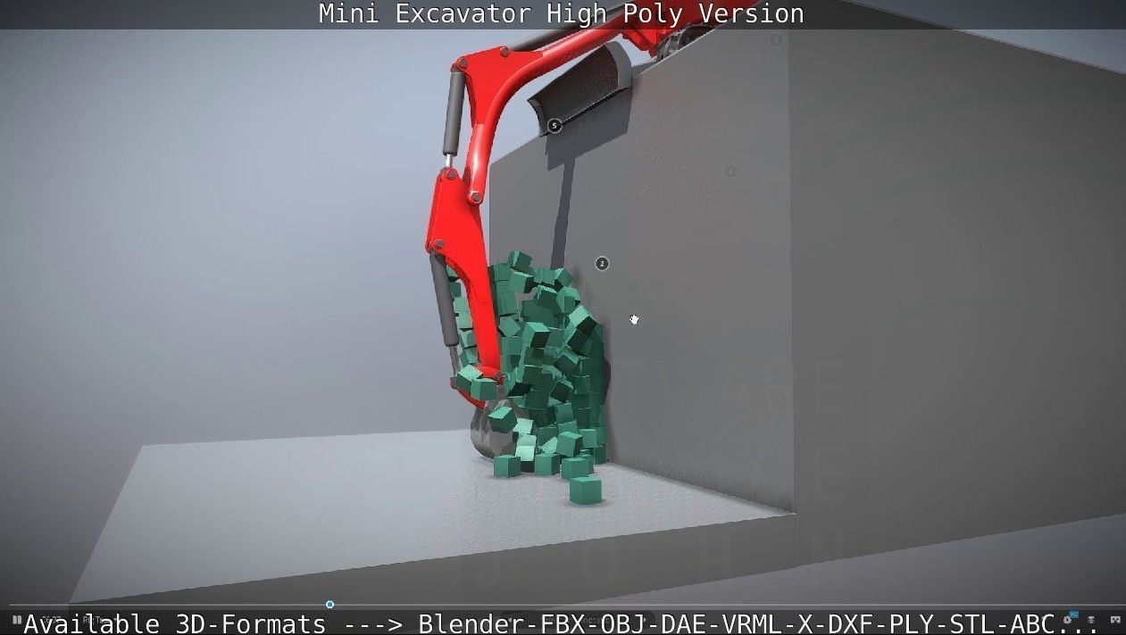 Mini-Excavator and Components  3D Model Collection_34