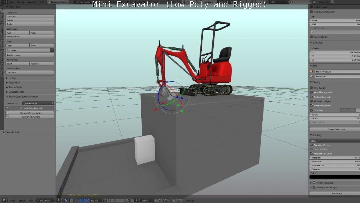 Mini-Excavator and Components  3D Model Collection_38