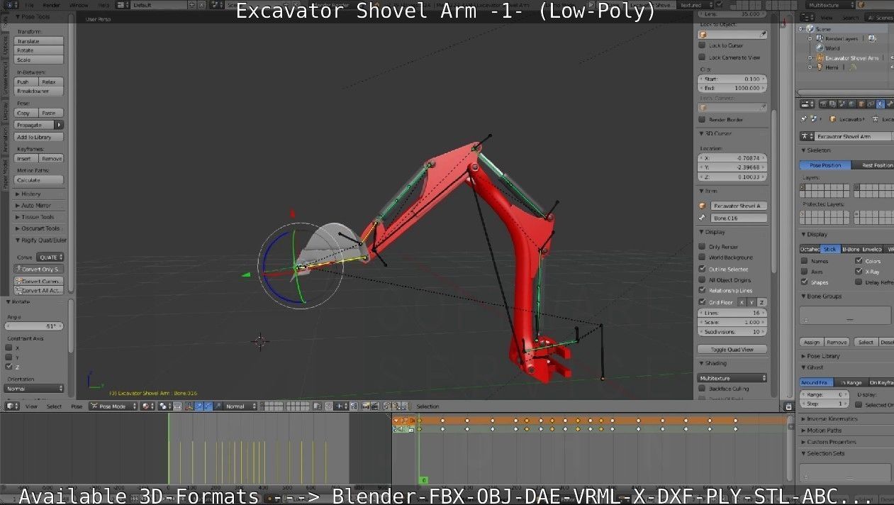 Mini-Excavator and Components  3D Model Collection_49
