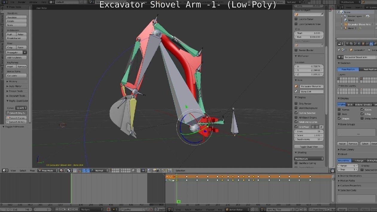 Mini-Excavator and Components  3D Model Collection_46