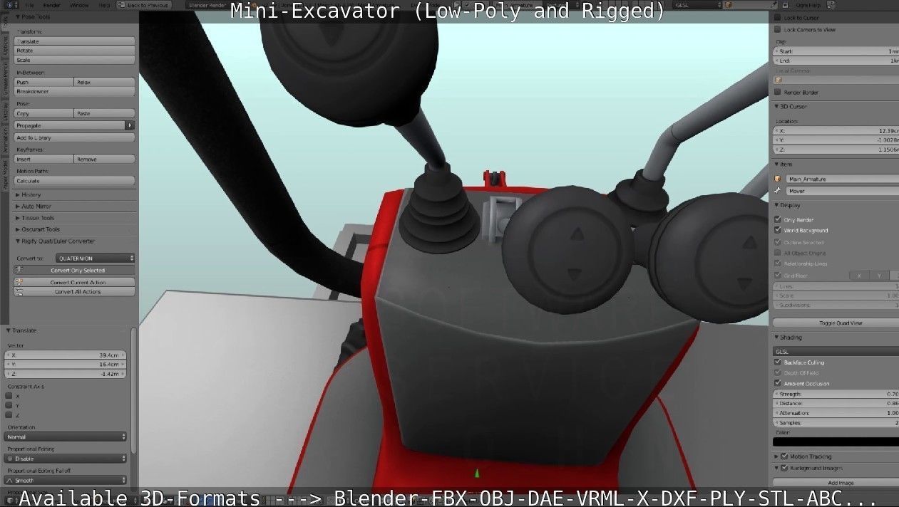Mini-Excavator and Components  3D Model Collection_44