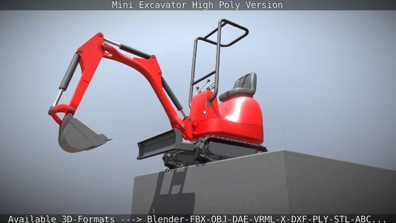 Mini-Excavator and Components  3D Model Collection_31