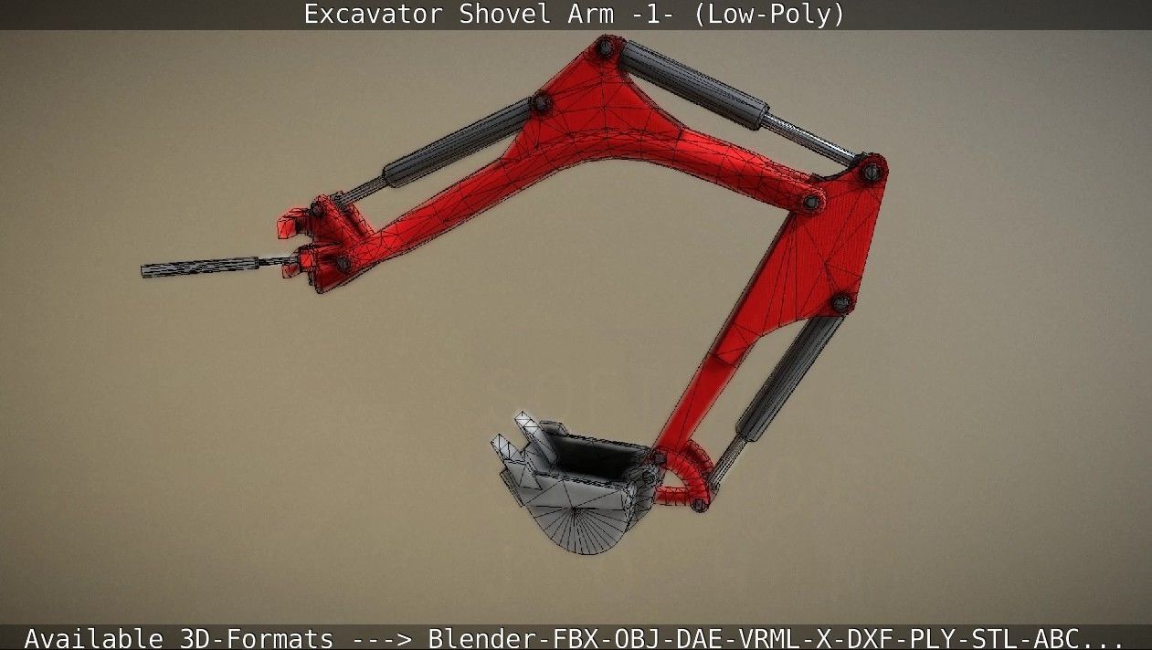 Mini-Excavator and Components  3D Model Collection_53