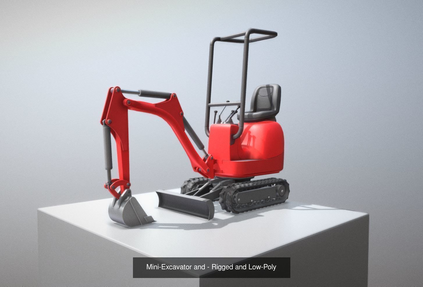 Mini-Excavator and Components  3D Model Collection_27