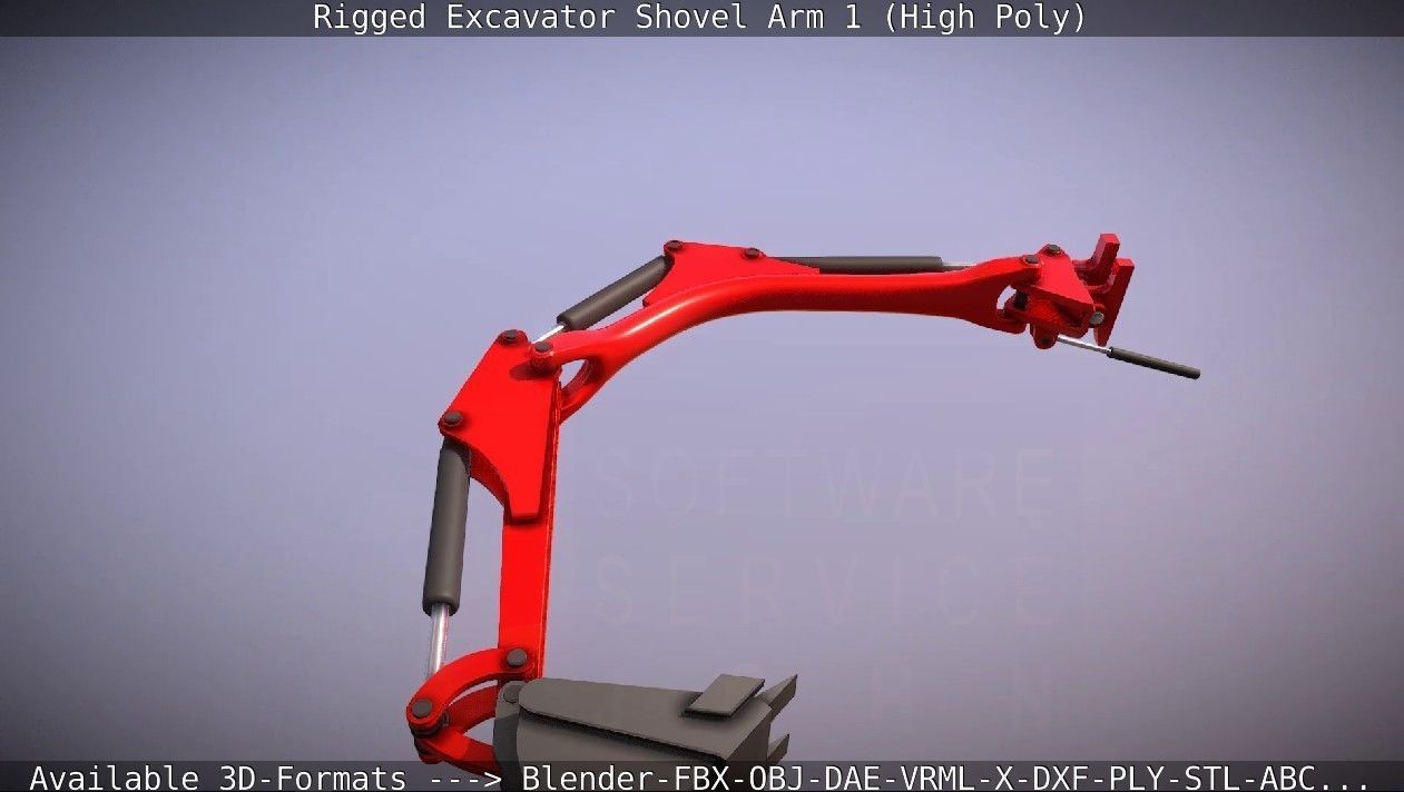 Mini-Excavator and Components  3D Model Collection_62