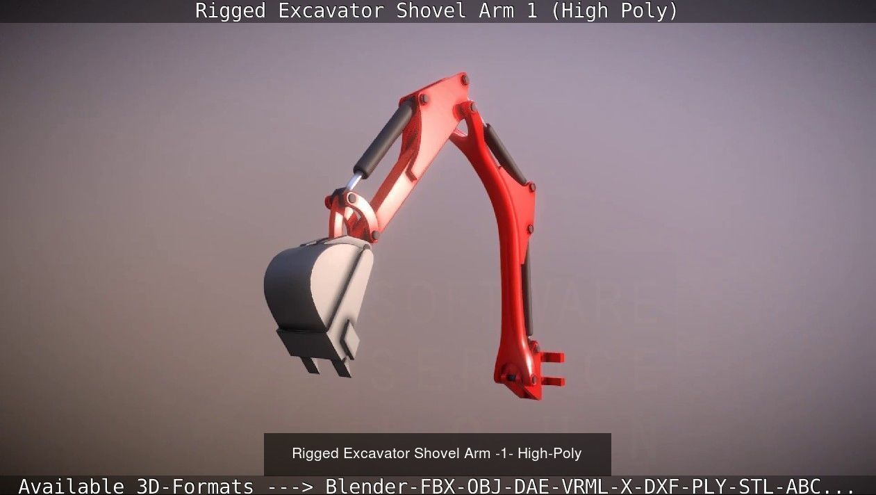 Mini-Excavator and Components  3D Model Collection_25
