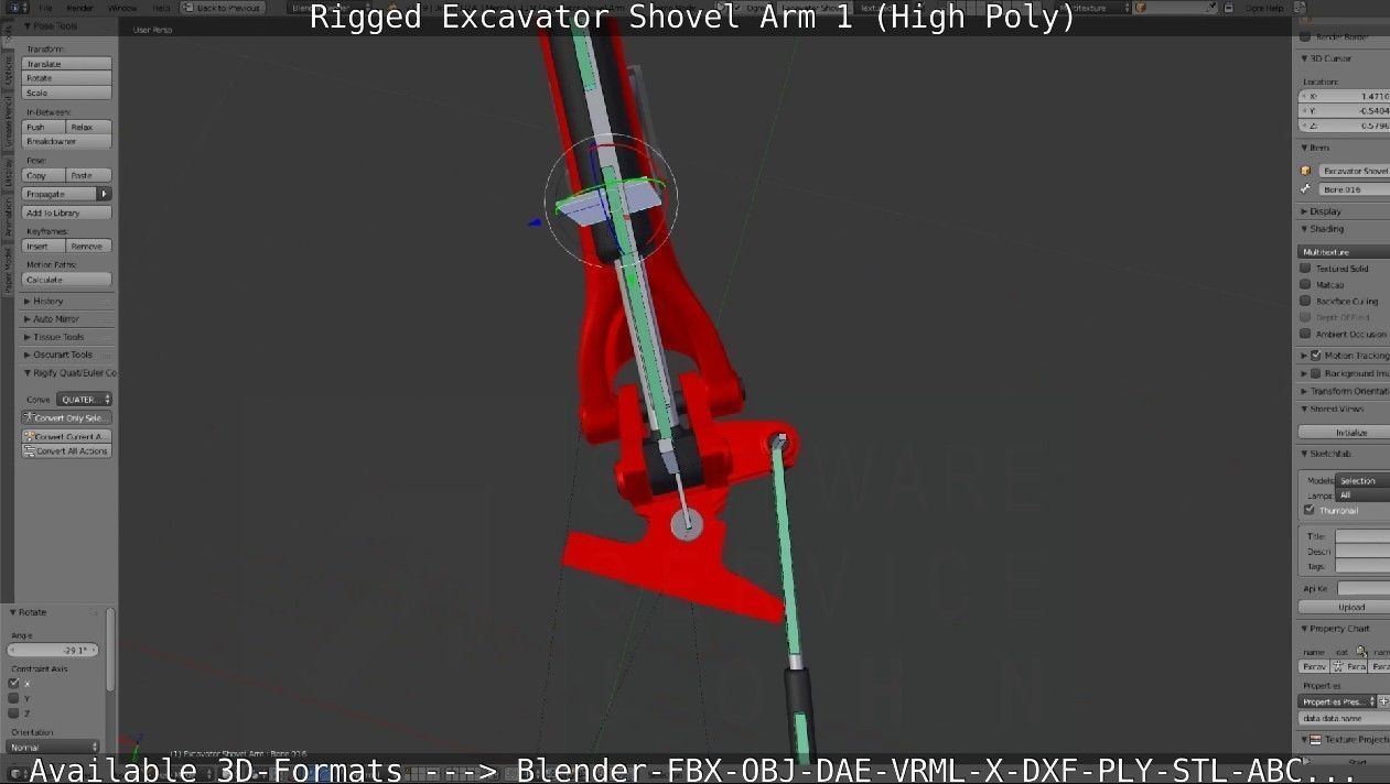 Mini-Excavator and Components  3D Model Collection_60