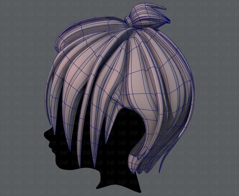 3D Hair style for boy V59 Low-poly 3D model_15