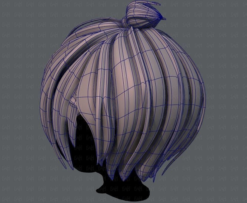3D Hair style for boy V59 Low-poly 3D model_14