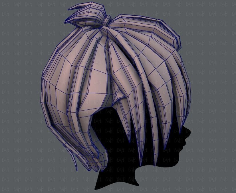 3D Hair style for boy V59 Low-poly 3D model_27