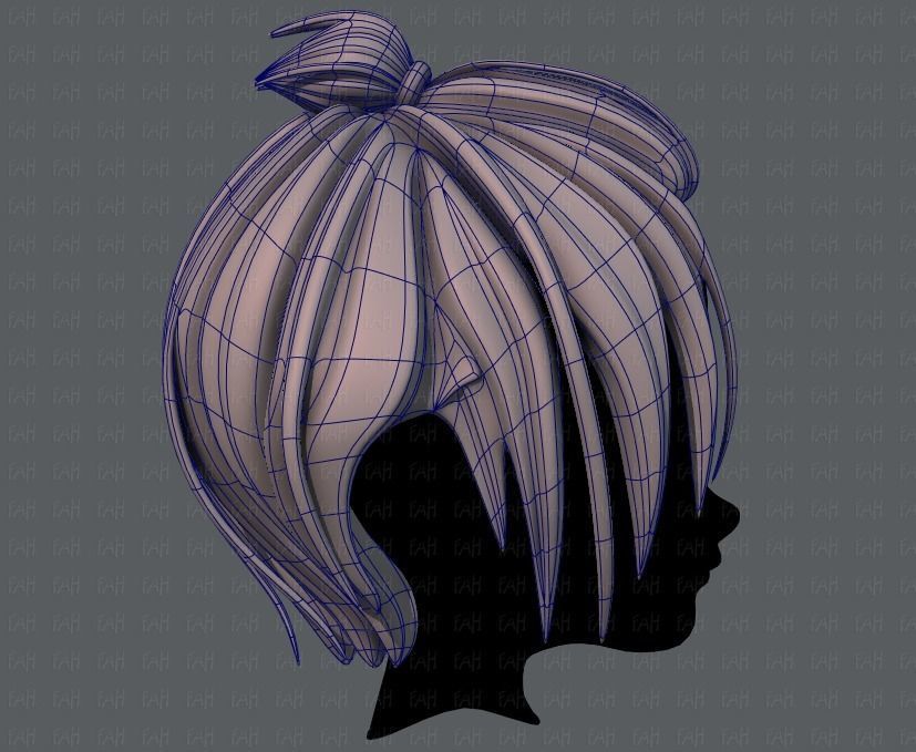 3D Hair style for boy V59 Low-poly 3D model_11