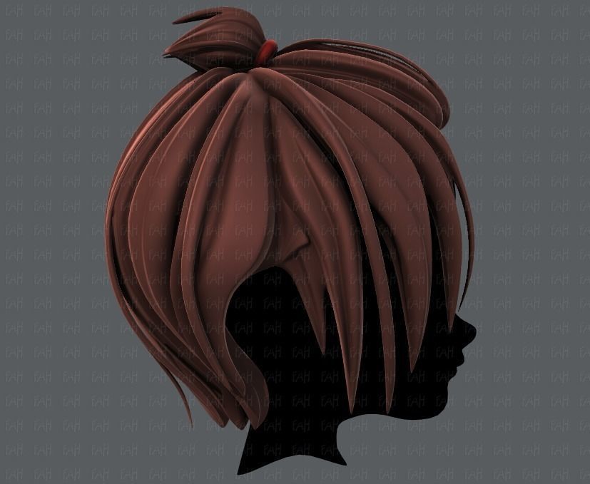 3D Hair style for boy V59 Low-poly 3D model_3